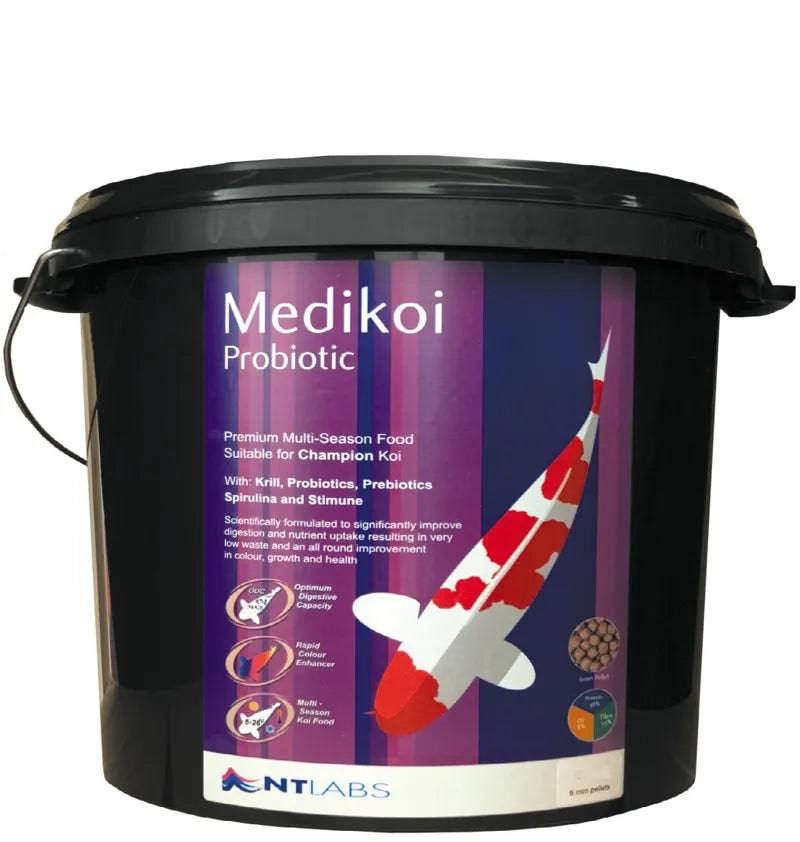 NT Labs MediKoi Probiotic 5kg Koi Pellet Food Bucket - Mill Race Garden Centre