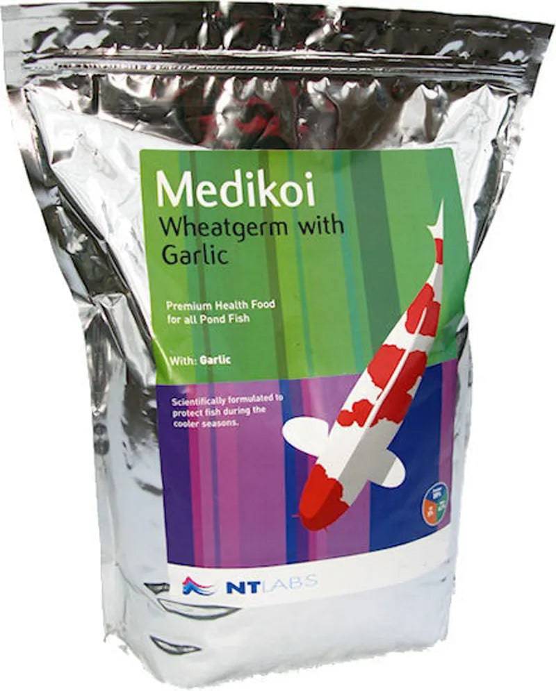NT Labs Medikoi Wheatgerm with Garlic 1.75kg Pond Fish Pellet Food - Mill Race Garden Centre