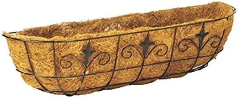 30 Classic Finial Window Planter with Coco Liner Black - Mill Race Garden Centre