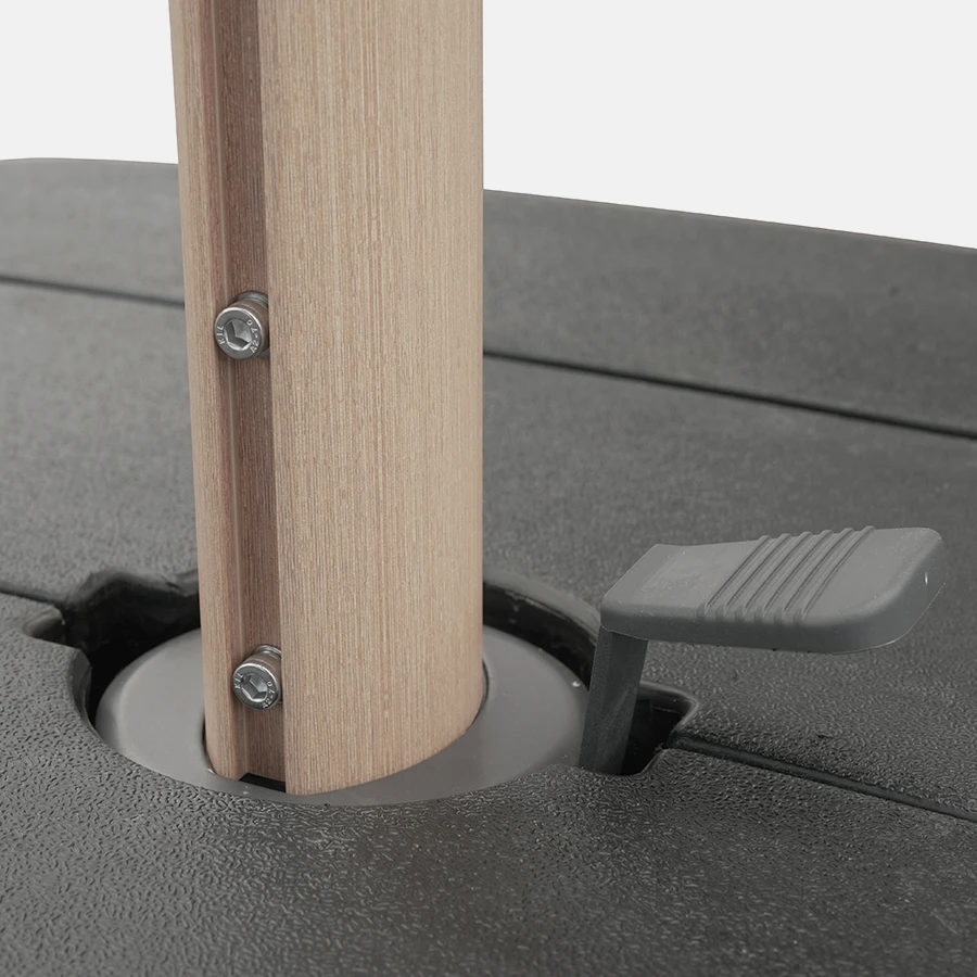 Kettler 3m Round Free Arm Parasol Wood Effect Frame With Slate Canopy - Mill Race Garden Centre