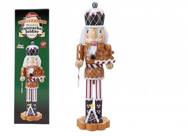 Gingerbread Wooden Nutcracker 15" - Mill Race Garden Centre