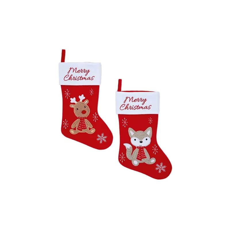 45cm Red Merry Xmas Stocking - Mill Race Garden Centre