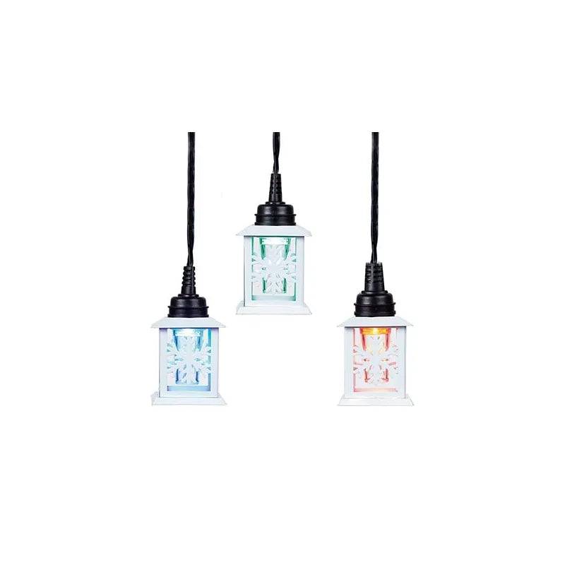 6PC Multicoloured LED Lantern String Snowflakes Projector - Mill Race Garden Centre
