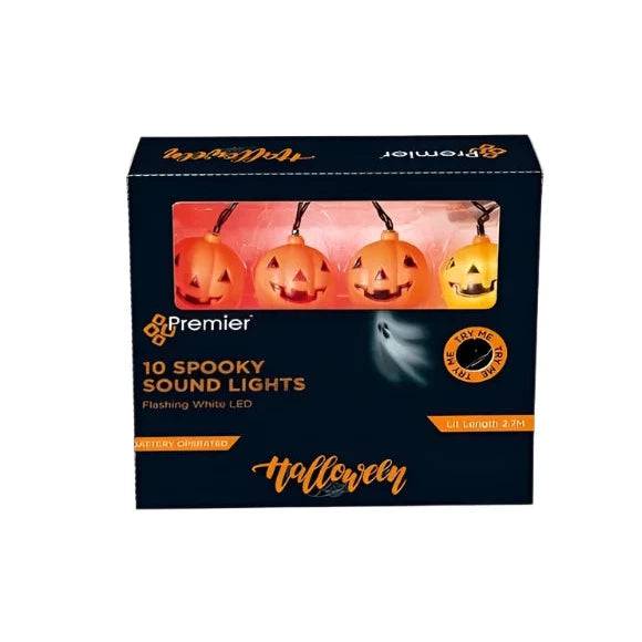 Battery Operated Flashing LED Halloween Pumpkin String Lights - Mill Race Garden Centre