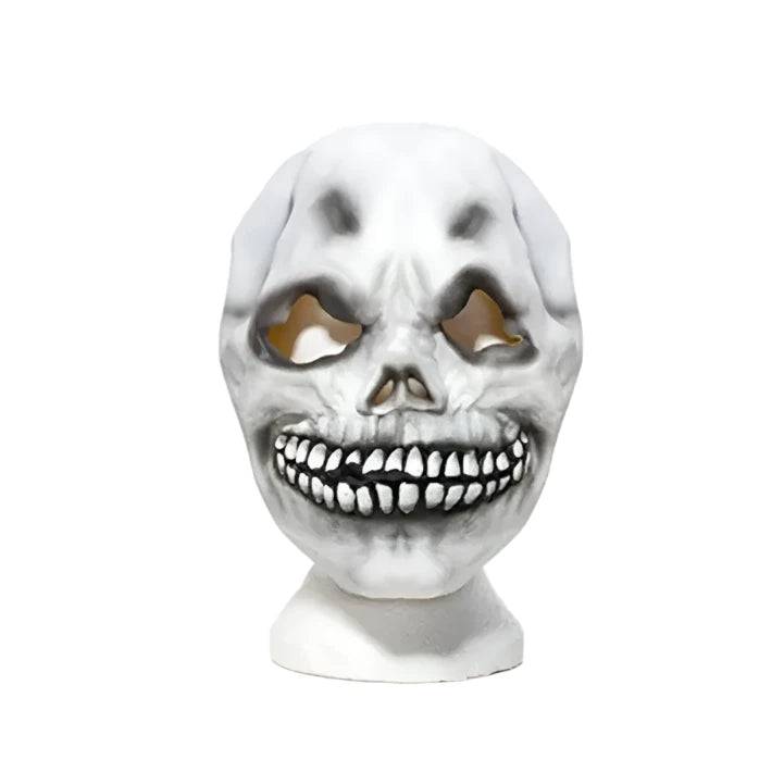 Latex Halloween skull mask by Premier Decorations with detailed skeletal features for spooky costume accessories.