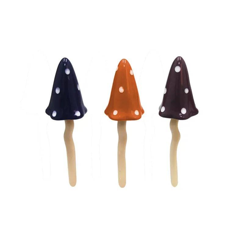Primus Medium Coloured Polka Dot Ceramic Tinkling Toadstools - Mill Race Garden Centre