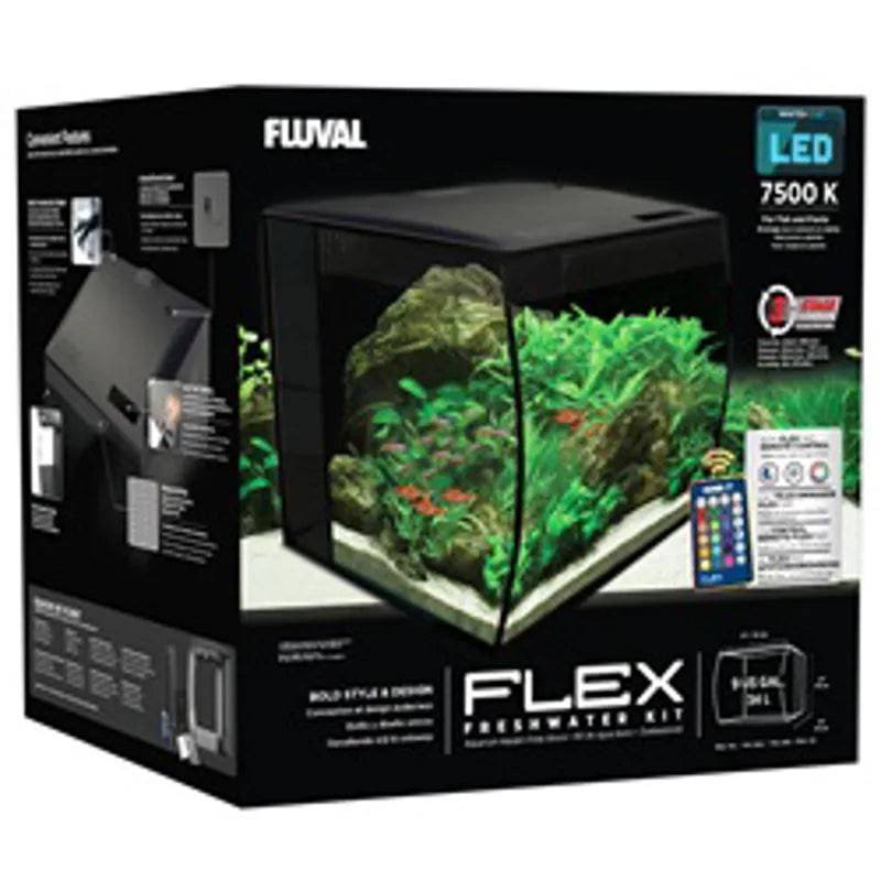 Black Fluval Flex 34L Aquarium Kit - Mill Race Garden Centre