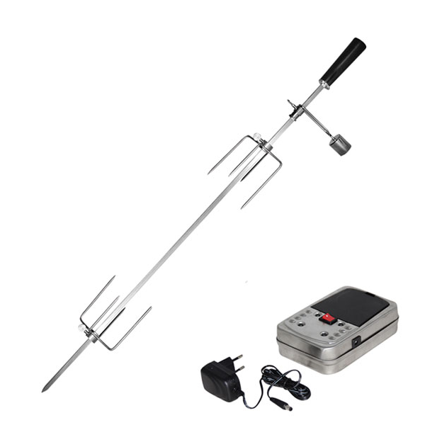 Enders Rotisserie Pro BBQ accessory for Hyde, Colorado, Boston 6 grills, featuring a sturdy rotating spit for even cooking.