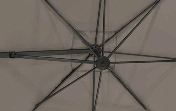 4 Seasons Siesta Parasol 3.5m Round Taupe with 125kg Granite Base and Wheels - Mill Race Garden Centre