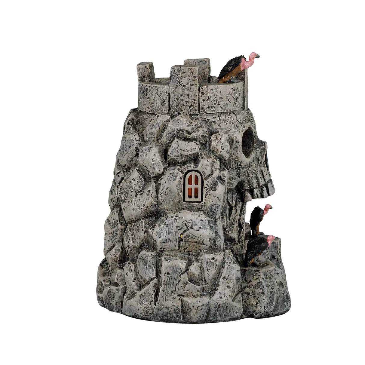 Lemax Spooky Town Skull Castle table accent featuring a haunted castle with spooky skull details for Halloween decor.