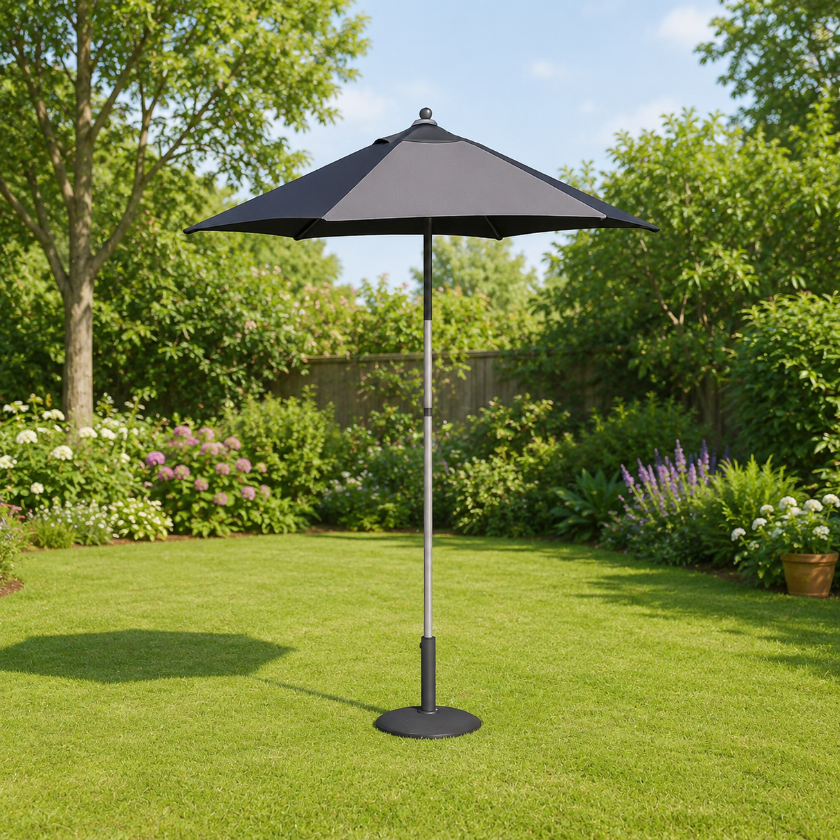 Sturdi Plus Aluminium Garden Parasol in Black 2m