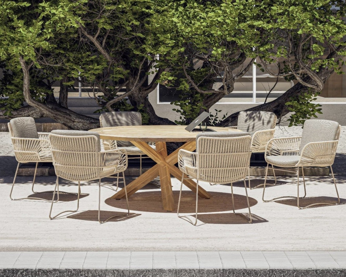 4 Seasons Outdoor Murcia 6 Seat Dining Set with 160cm Prado teak table - Mill Race Garden Centre