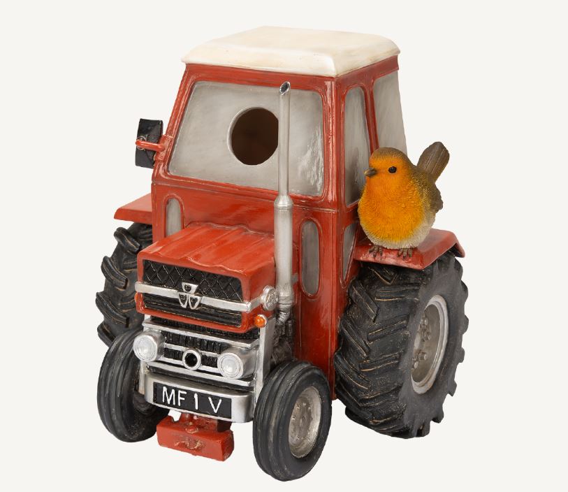 Classic Red Tractor Birdhouse by Vivid Arts - Mill Race Garden Centre