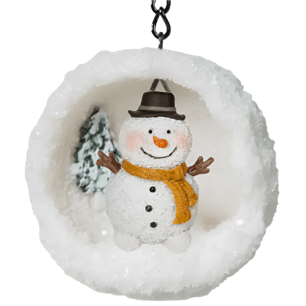 Hanging Santa Mini Snowball Vivid Arts Tree Decoration Size G - Mill Race Garden Centre