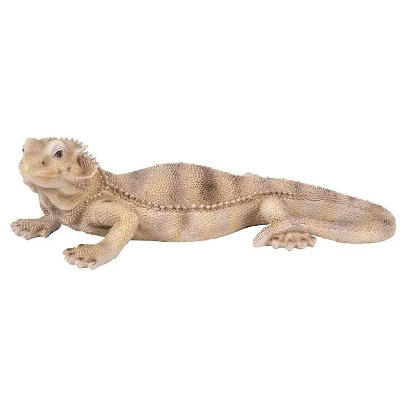 Beaded bearded dragon resin ornament by Vivid Arts, detailed and colorful pet-inspired decorative figure.