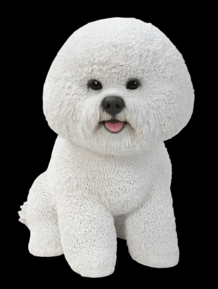 Real Life Sitting Bichon Frise Size D by Vivid Arts - Mill Race Garden Centre