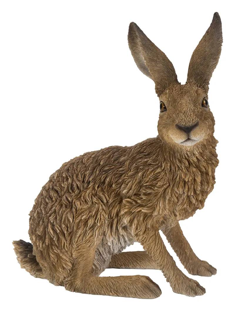 Real Life Sitting Hare Ornament Size A by Vivid Arts - Mill Race Garden Centre