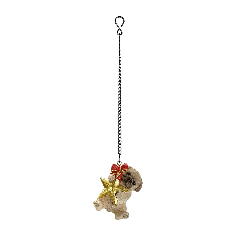 Vivid Arts Hanging Star Pug Christmas Ornament – Re…