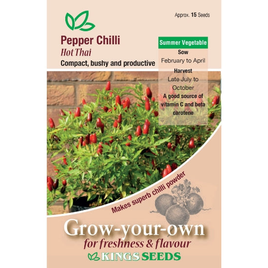 Pepper Chilli Hot Thai by Kings Seeds - Mill Race Garden Centre