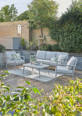 Kettler Trento 5-seat rope lounge set with metal frame and cushions, outdoor patio furniture for relaxing and entertaining.