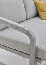 Kettler Trento 5-seat rope lounge set with armrests and cushions, outdoor metal furniture for relaxing outdoor space