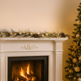 1.8m Champagne Gold Christmas Garland with Berries, Baubles & Pine Cones by Premier