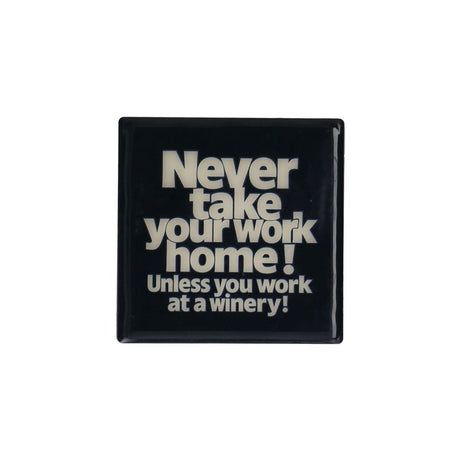 Love Tiles Terracotta Coaster featuring work slogan design by GiftCompany, with a rustic terracotta surface and printed message.