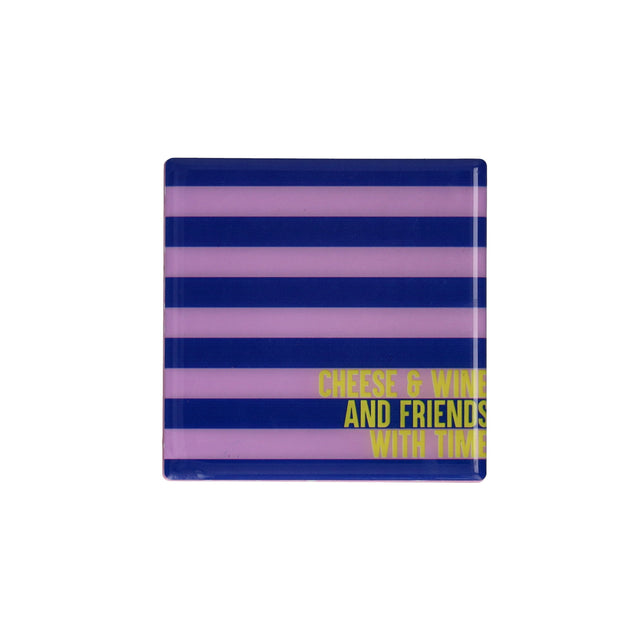 Love Tiles terracotta coaster featuring a cheese and wine motif by GiftCompany, perfect for home gifts and decor.