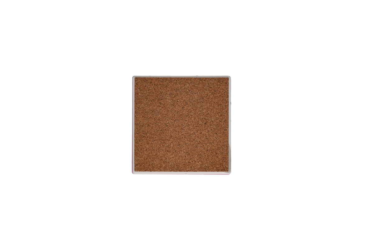 Love Tiles terracotta coaster featuring a home slogan design by GiftCompany, with rustic terracotta surface and decorative text.