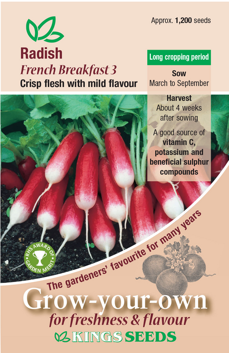 French Breakfast Organic Radish Seeds - Mill Race Garden Centre
