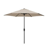 Kettler 3m wind-up stone canopy parasol with grey frame, auto tilt, and night cover for outdoor furniture shade.
