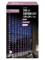 240L Waterfall Curtain Christmas Lights Rainbow