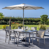 Hartman 3m Luxe Round Parasol Cover Shell/Warm Grey Frame
