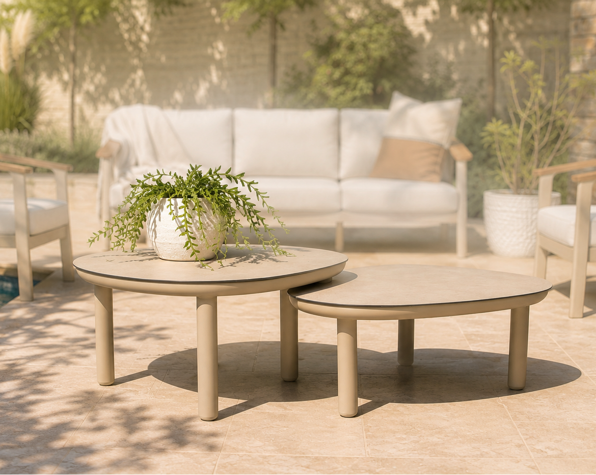 4 Seasons Outdoor Monroe Coffee Table set of 2 Latte