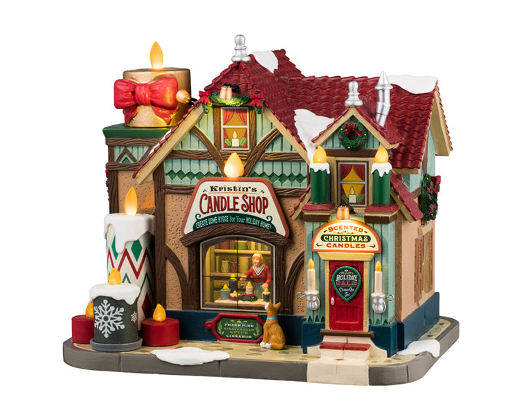 Kristin's Candle Shop Lemax Christmas Village Lighted Building