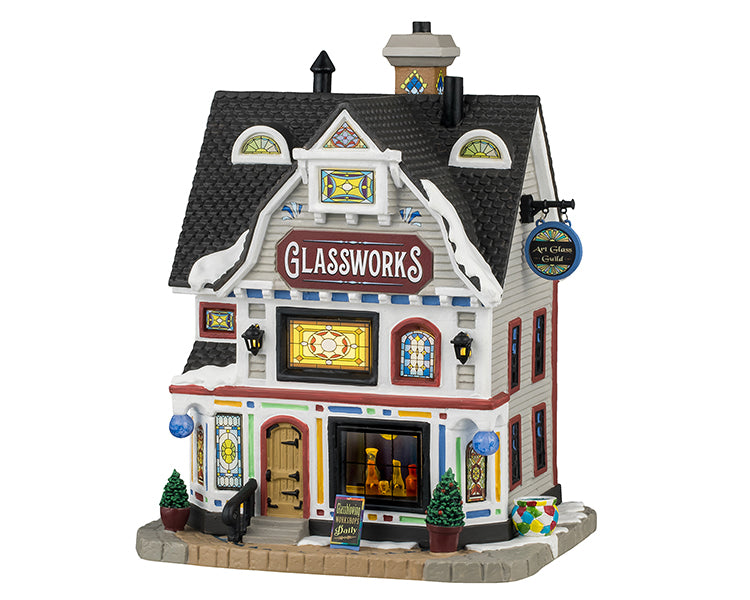 Glassworks Lemax Christmas Village Lighted Building