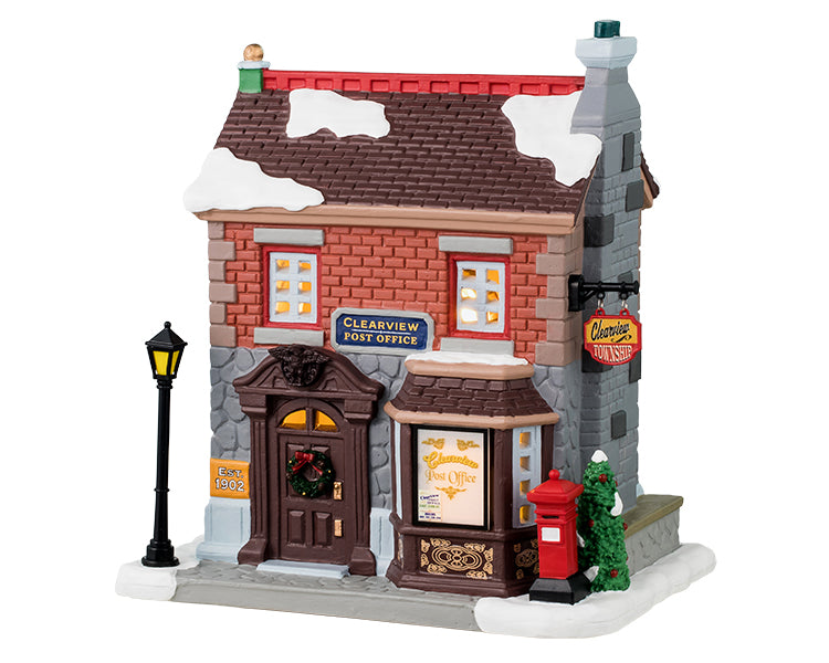 Clearview Post Office Lemax Christmas Village Lighted Building