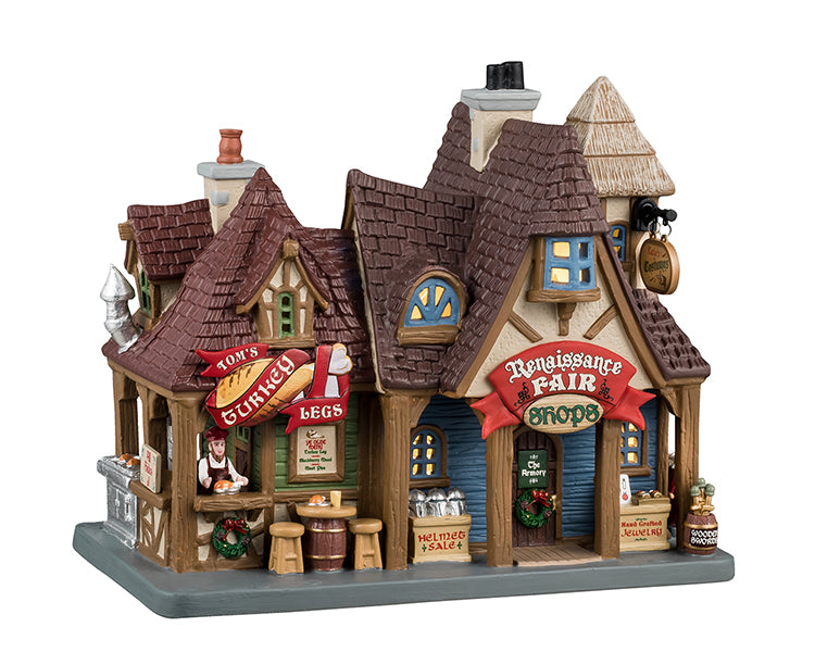 Renaissance Fair Shops Lemax Christmas Village Lighted Building