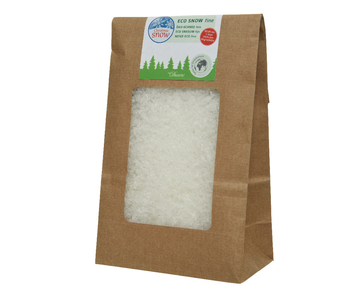 White Biodegradable Eco Fine Snow 1 Litre by Decoris