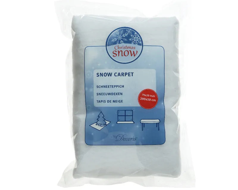 200 x 50cm White Snow Carpet by Decoris