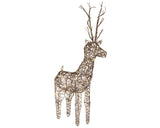 60cm Warm White 48 LED Wicker Brown Deer 60cm by Lumineo - Mill Race Garden Centre