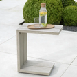 Kettler Pebble Drift metal side table with a textured pebble finish, lightweight and modern furniture for indoor or outdoor use.