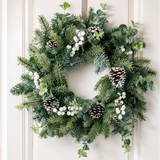 50cm Eucalyptus Wreath with White Berries – Artificial Winter Door Decoration