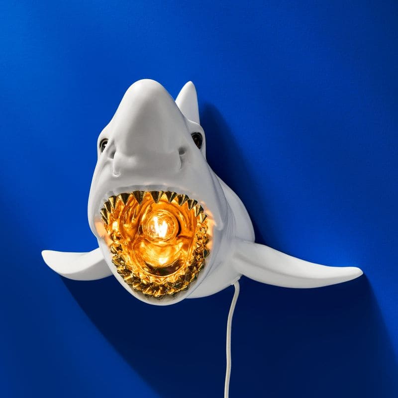WERNS® Sharky Shark White/Gold Wall Lamp