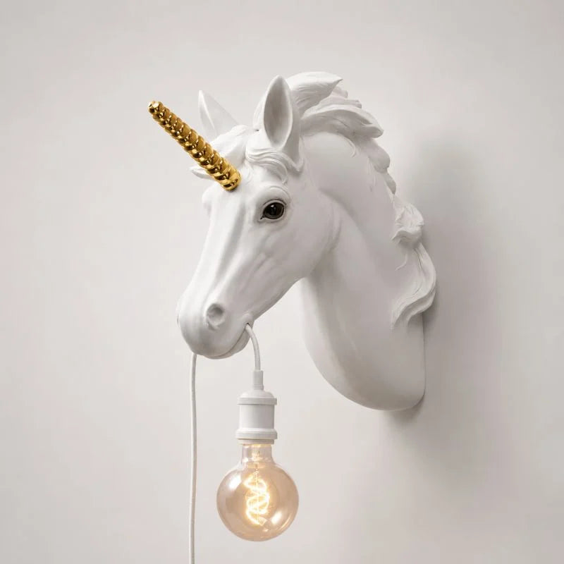 WERNS® Unicorn Hugh White/Gold Wall Lamp