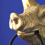 Gold WERNS® Piggy Pig table lamp by Werner Vob, featuring a stylish pig design for luxury indoor statement lighting.
