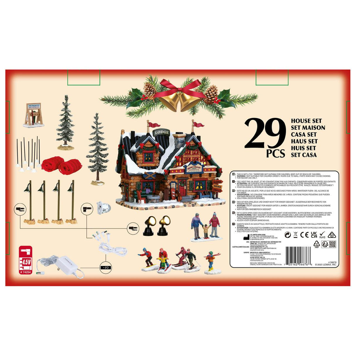 Apres-Ski Lodge Set, Incl. Adaptor 74254, 550 Ma (White) Lemax Christmas Village House Set - Mill Race Garden Centre