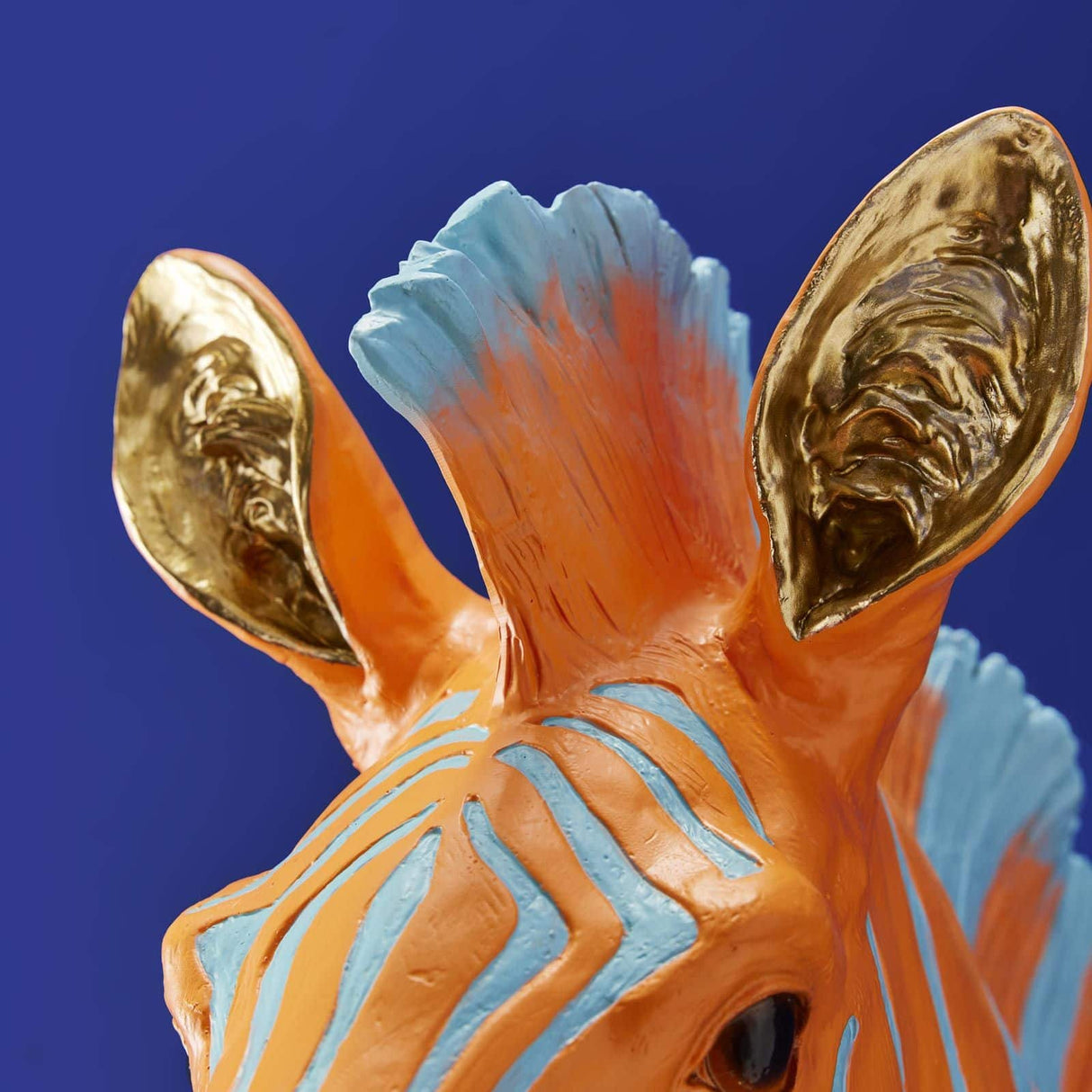 Werner Vob WERNS Zebra Zora wall lamp featuring blue and orange zebra design, modern indoor statement lighting for home decor.