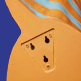 Blue and orange zebra-shaped wall lamp by Werner Vob, modern indoor lighting fixture with bold, statement design.
