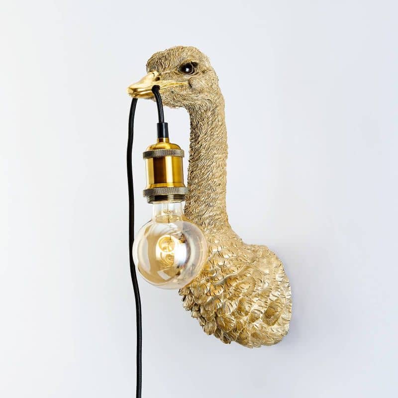 WERNS® Franz Josef Baby Ostrich Gold Wall Lamp